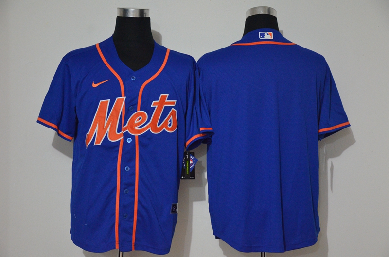 Men's New York Mets Blank Blue Stitched MLB Cool Base Nike Jersey