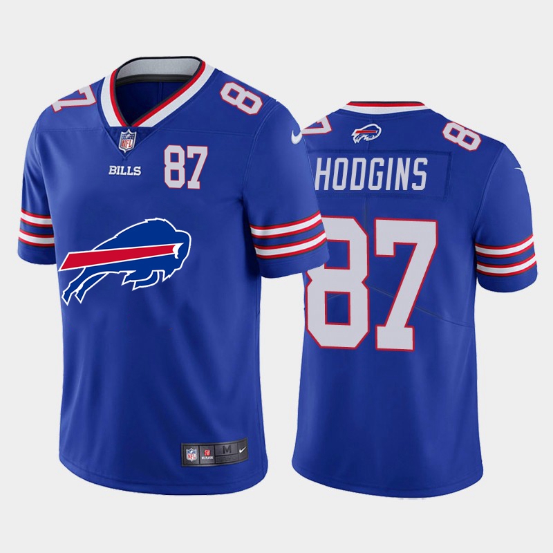 Nike Bills #87 Isaiah Hodgins Royal Team Big Logo Number Vapor Untouchable Limited Jersey