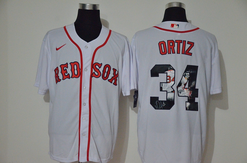 Men's Boston Red Sox #34 David Ortiz White Unforgettable Moment Stitched Fashion MLB Cool Base Nike Jersey