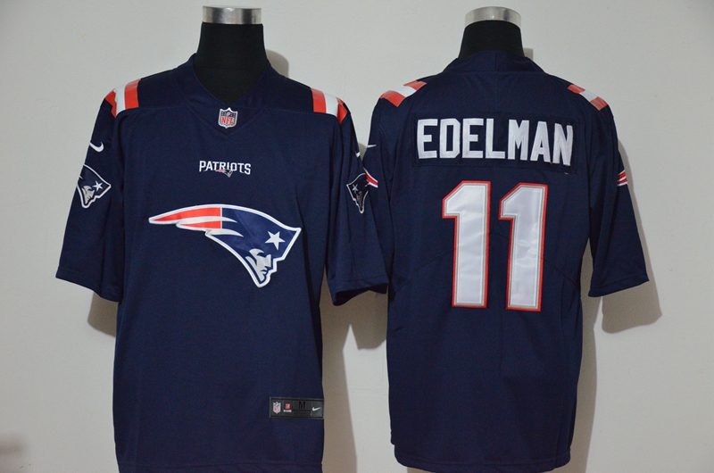 Men's New England Patriots #11 Julian Edelman Navy Blue 2020 Team Logo Vapor Untouchable Stitched NFL Nike Fashion Limited Jersey