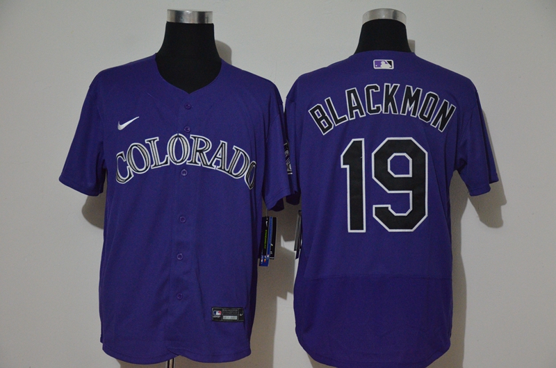 Men's Colorado Rockies #19 Charlie Blackmon Purple Stitched MLB Flex Base Nike Jersey