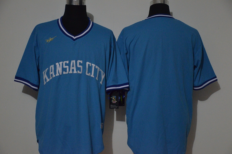 Men's Kansas City Royals Blank Light Blue Pullover Cool Base Cooperstown Collection Stitched Nike MLB Jersey