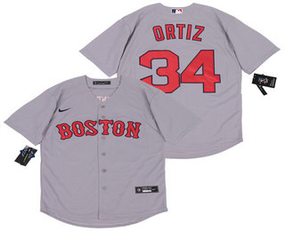 Men's Boston Red Sox #34 David Ortiz Gray Stitched MLB Cool Base Nike Jersey