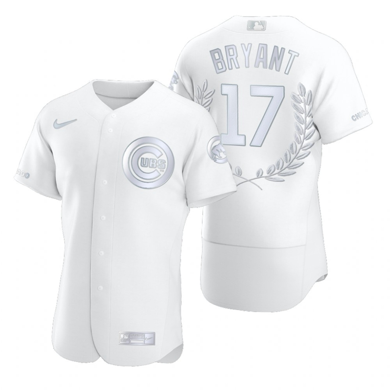 Men's Chicago Cubs #17 Kris Bryant White Nike Flexbase Fashion Jersey