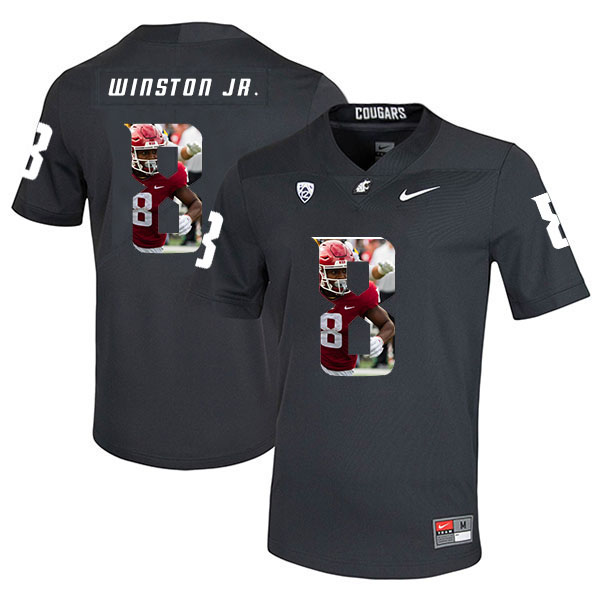 Washington State Cougars 8 Easop Winston Jr. Black Fashion College Football Jersey