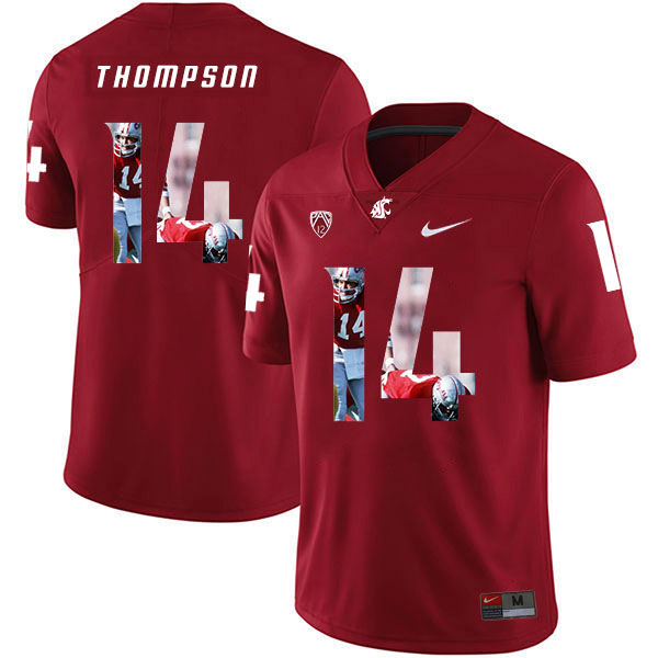 Washington State Cougars 14 Jack Thompson Red Fashion College Football Jersey