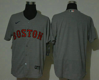 Men's Boston Red Sox Blank Grey Stitched MLB Flex Base Nike Jersey