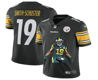 Men's Pittsburgh Steelers #19 JuJu Smith-Schuster Black Player Portrait Edition 2020 Vapor Untouchable Stitched NFL Nike Limited Jerseys