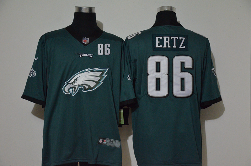 Men's Philadelphia Eagles #86 Zach Ertz Midnight Green 2020 Big Logo Number Vapor Untouchable Stitched NFL Nike Fashion Limited Jersey