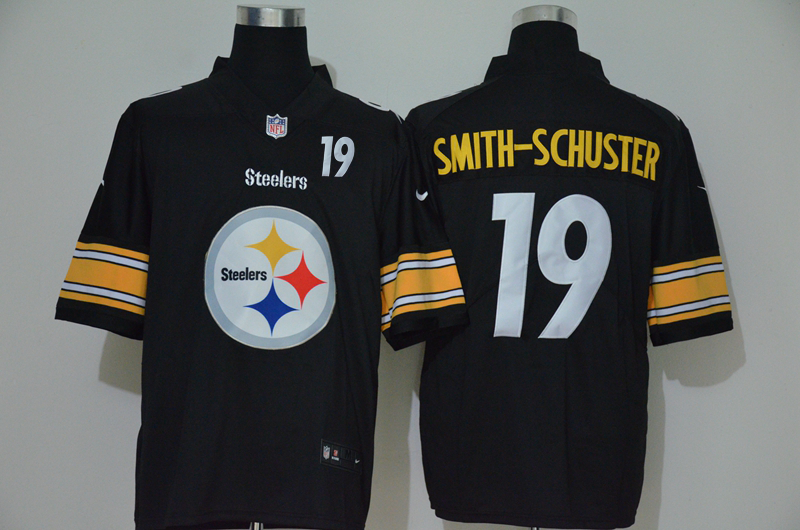 Men's Pittsburgh Steelers #19 JuJu Smith-Schuster Black 2020 Big Logo Number Vapor Untouchable Stitched NFL Nike Fashion Limited Jersey