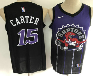 Men's Toronto Raptors #15 Vince Carter Purple with Black Salute Nike Swingman Stitched NBA Jersey