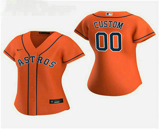 Women's Custom Houston Astros 2020 Orange Alternate Nike Jersey