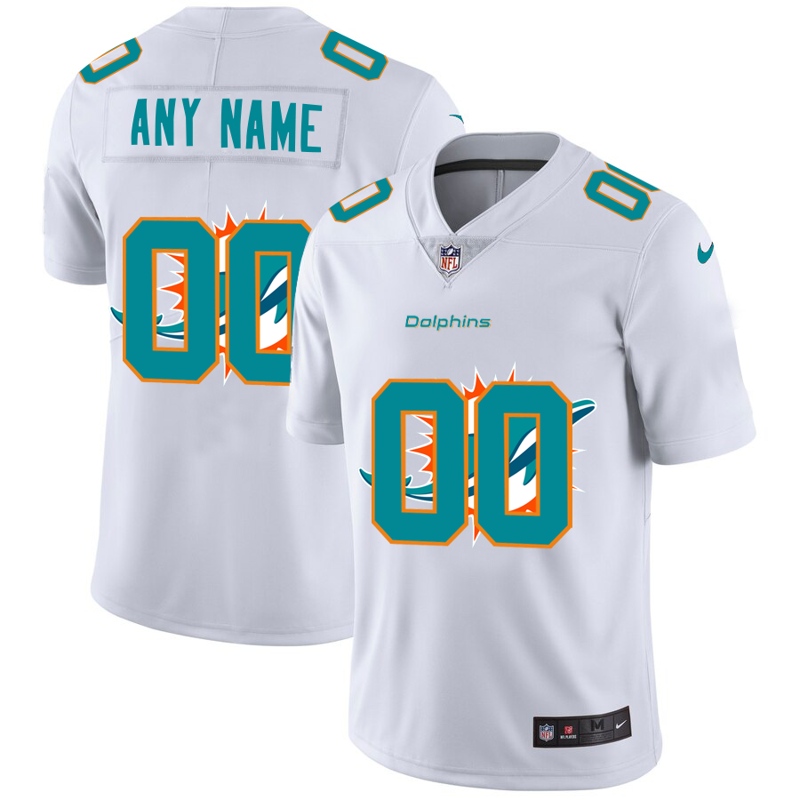 Nike Miami Dolphins Customized White Team Big Logo Vapor Untouchable Limited Jersey