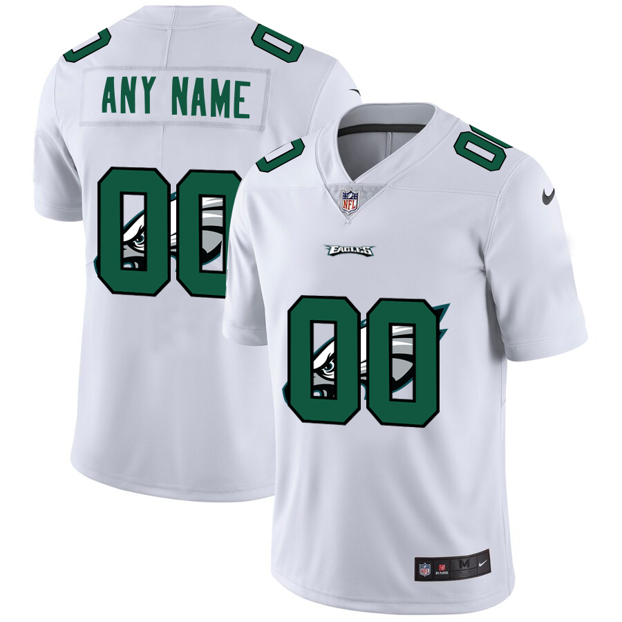 Nike Philadelphia Eagles Customized White Team Big Logo Vapor Untouchable Limited Jersey