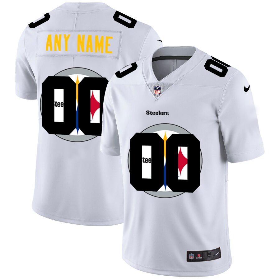 Nike Pittsburgh Steelers Customized White Team Big Logo Vapor Untouchable Limited Jersey