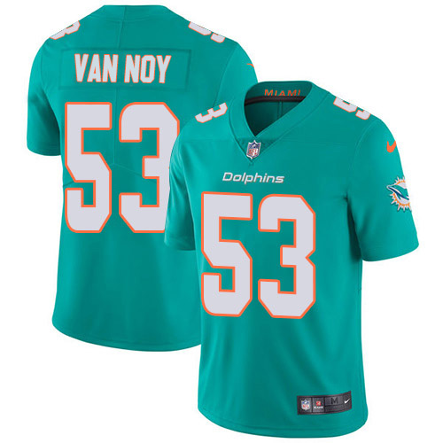 Men's Miami Dolphins #53 Kyle Van Noy Aqua Green Team Color Stitched Vapor Untouchable Limited Jersey