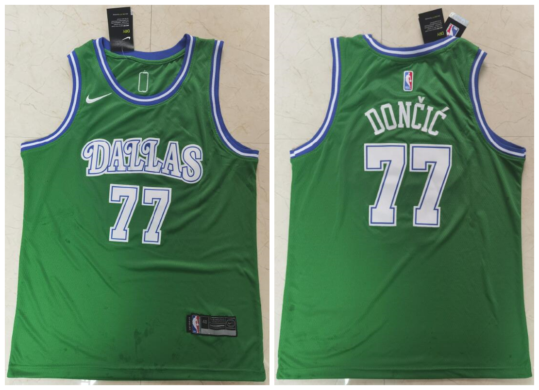 Men's Dallas Mavericks 77 Luka Doncic Green Nike Swingman Jersey