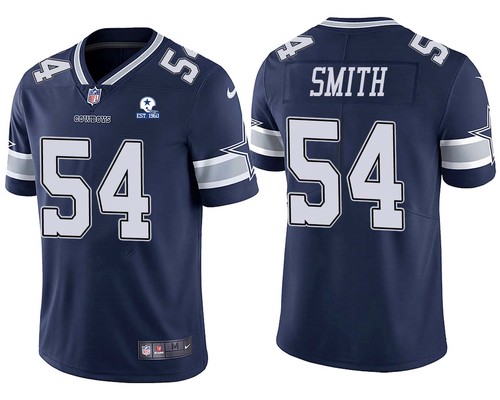 Men's Dallas Cowboys #54 Jaylon Smith 60th Anniversary Navy Vapor Untouchable Stitched NFL Nike Limited Jersey