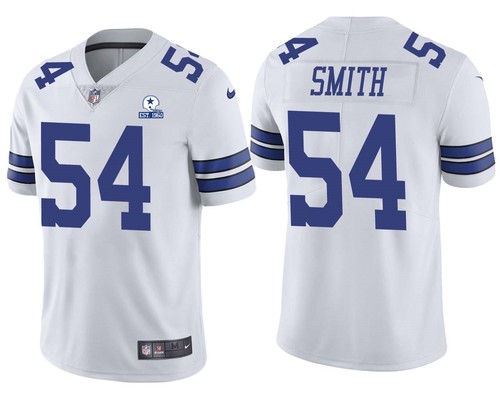 Men's Dallas Cowboys #54 Jaylon Smith 60th Anniversary White Vapor Untouchable Stitched NFL Nike Limited Jersey