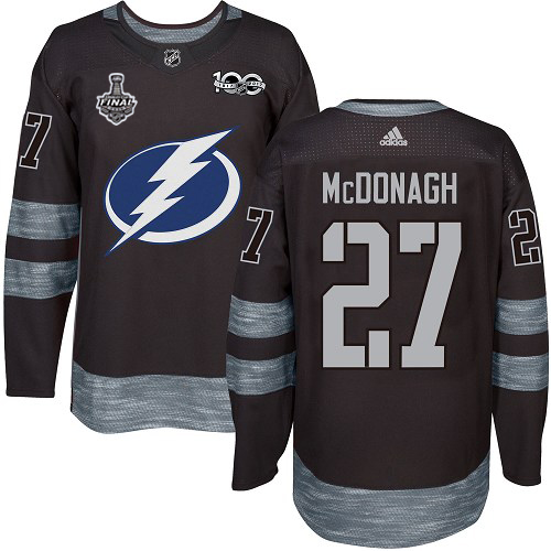 Adidas Lightning #27 Ryan McDonagh Black 1917-2017 100th Anniversary 2020 Stanley Cup Final Stitched NHL Jersey