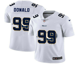 Men's Los Angeles Rams #99 Aaron Donald White 2020 Shadow Logo Vapor Untouchable Stitched NFL Nike Limited Jersey