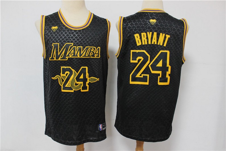 Men's Los Angeles Lakers #24 Kobe Bryant Black Mamba Memorial Black Swingman Nike Jersey