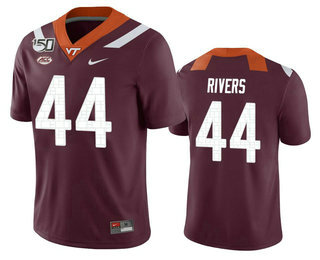 Men's Virginia Tech Hokies #44 Dylan Rivers Maroon 150th College Football Nike Jersey