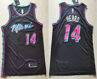 Men's Miami Heat #14 Tyler Herro Black 2019 Ultimate Software Stitched City Edition Jersey