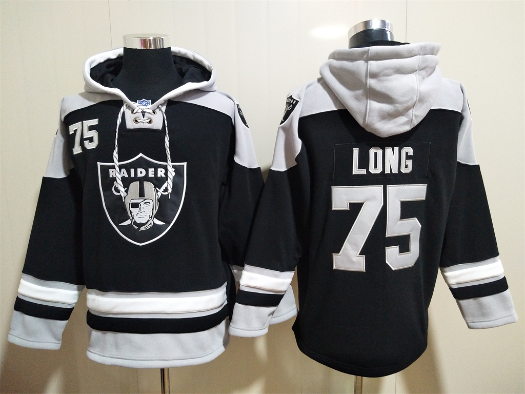 Men's Las Vegas Raiders #75 Howie Long NEW Black Pocket Stitched NFL Pullover Hoodie