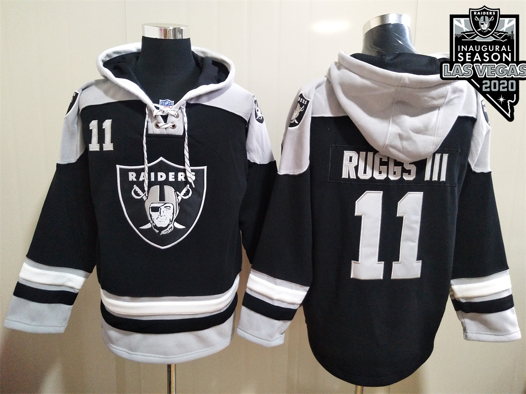 Men's Las Vegas Raiders #11 Henry Ruggs III NEW Black 2020 Inaugural Season Pocket Stitched NFL Pullover Hoodie