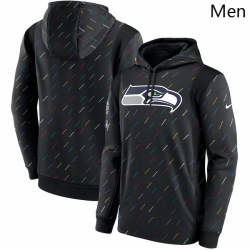 Men Seattle Seahawks Nike Charcoal 2021 NFL Crucial Catch Therma Pullover Hoodie