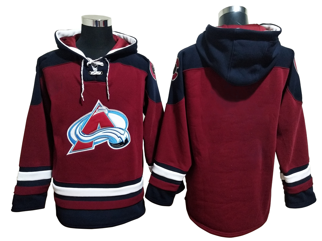 Men's Colorado Avalanche Dark Red Blank Hoodie