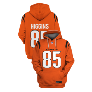 Men's Orange Cincinnati Bengals #85 Tee Higgins 2021 Pullover Hoodie