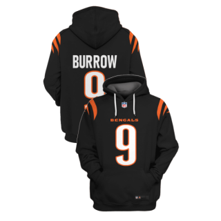 Men's Black Cincinnati Bengals #9 Joe Burrow 2021 Pullover Hoodie