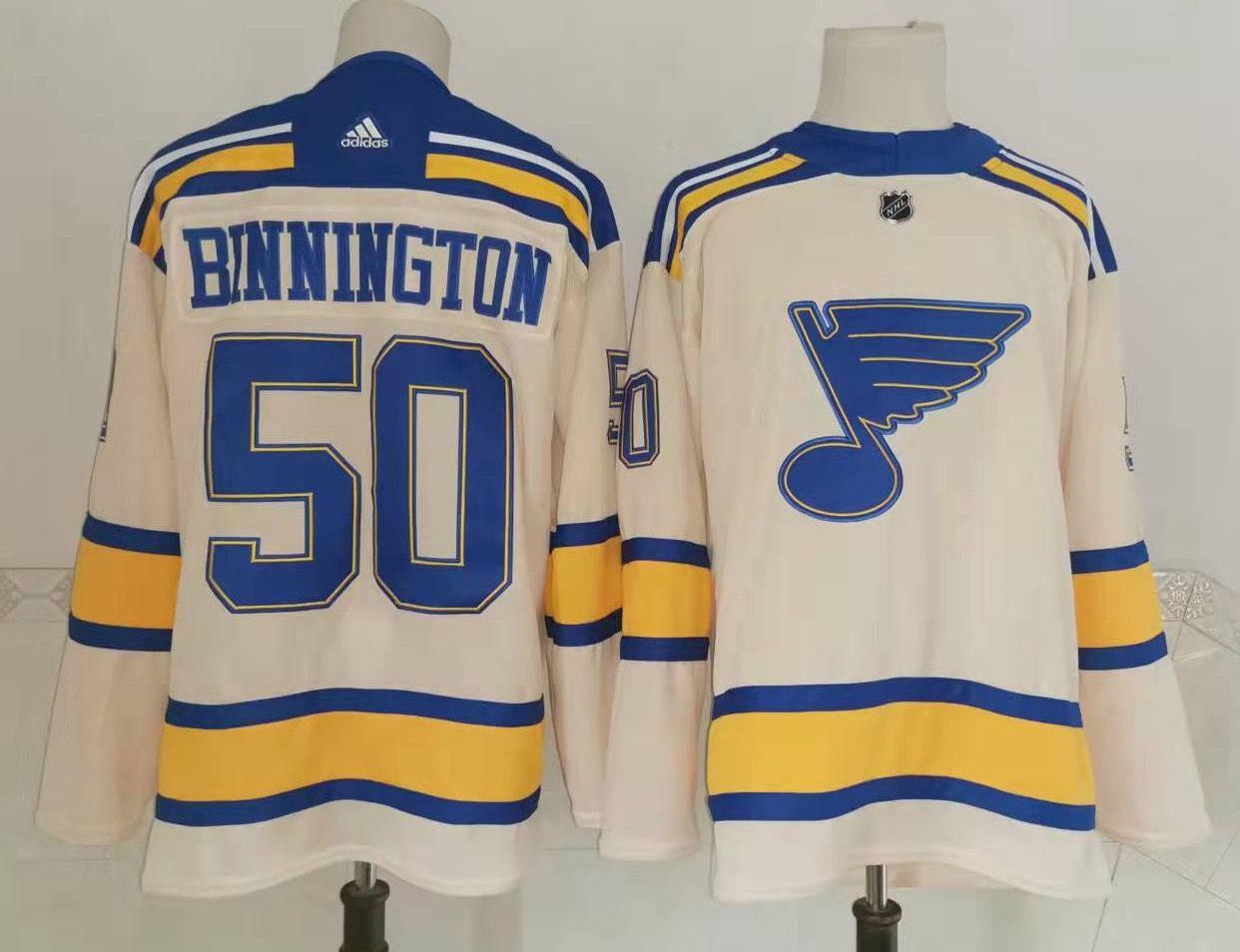 Men's St Louis Blues #50 Jordan Binnington Cream 2022 Winter Classic Authentic Jersey