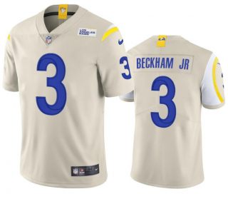 Men's Los Angeles Rams #3 Odell Beckham Jr. 2021 Vapor Untouchable Limited Stitched Football Bone Jersey