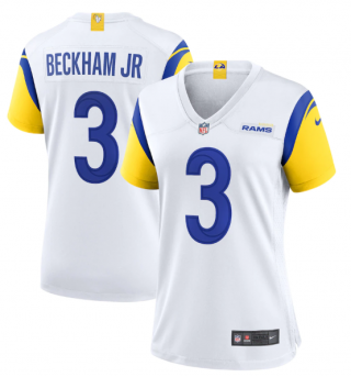 Women's White Los Angeles Rams #3 Odell Beckham Jr. Vapor Untouchable Limited Stitched White Jersey