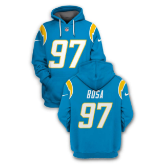 Men's Los Angeles Chargers #97 Joey Bosa Blue 2021 Pullover Hoodie