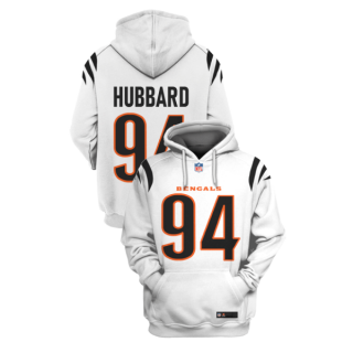 Men's Cincinnati Bengals #94 Sam Hubbard White 2021 Pullover Hoodie