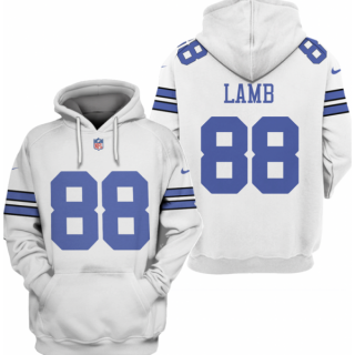 Men's Dallas Cowboys #88 CeeDee Lamb White 2021 Pullover Hoodie