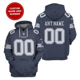 Men's Dallas Cowboys Active Player Navy Custom 2021 Pullover Hoodie