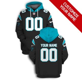 Men's Carolina Panthers Active Player Black Custom 2021 Pullover Hoodie