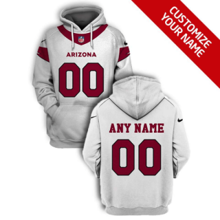 Men's Arizona Cardinals Active Player White Custom 2021 Pullover Hoodie