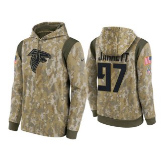 Men's Atlanta Falcons #97 Grady Jarrett Camo 2021 Salute To Service Therma Performance Pullover Hoodie