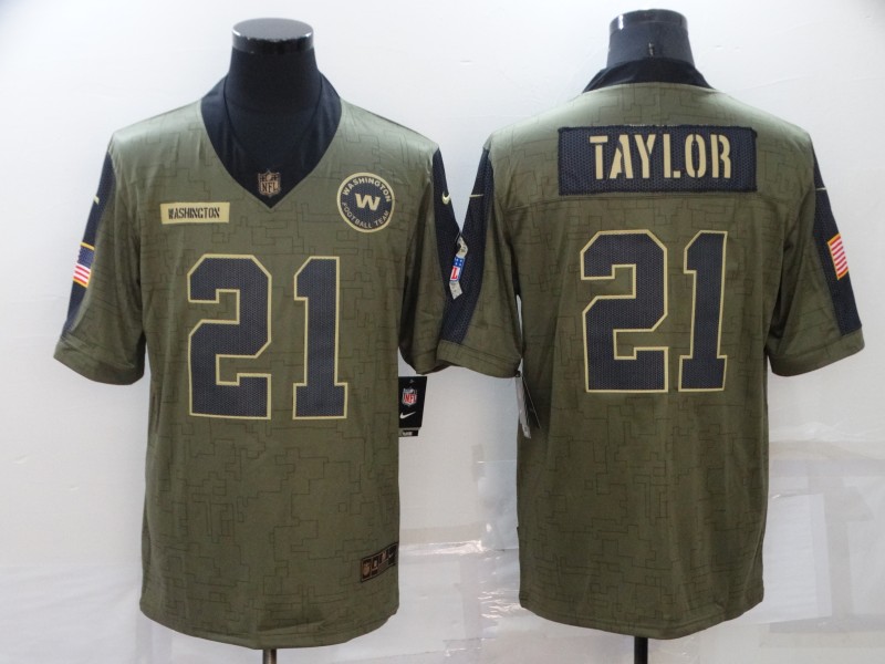 Men's Washington Football Team #21 Sean Taylor Nike Olive 2021 Salute To Service Limited Player Jersey