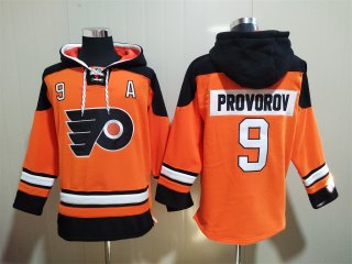 Men's Philadelphia Flyers #9 Ivan Provoro Orange Ageless Must-Have Lace-Up Pullover Hoodie