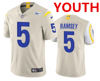 Youth Los Angeles Rams #5 Jalen Ramsey Bone Vapor Untouchable Limited Stitched Jersey
