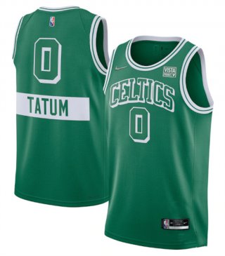 Men's Boston Celtics #0 Jayson Tatum 75th Anniversary Green 2021 Stitched Basketball Jersey