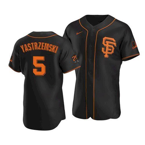 Men's San Francisco Giants #5 Mike Yastrzemski Baseball 2020 Black Jersey