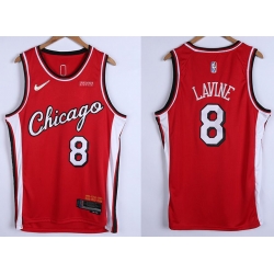 Men Chicago Bulls 8 Zach LaVine 75th Anniversary Red Edition Swingman Stitched Basketball Jersey